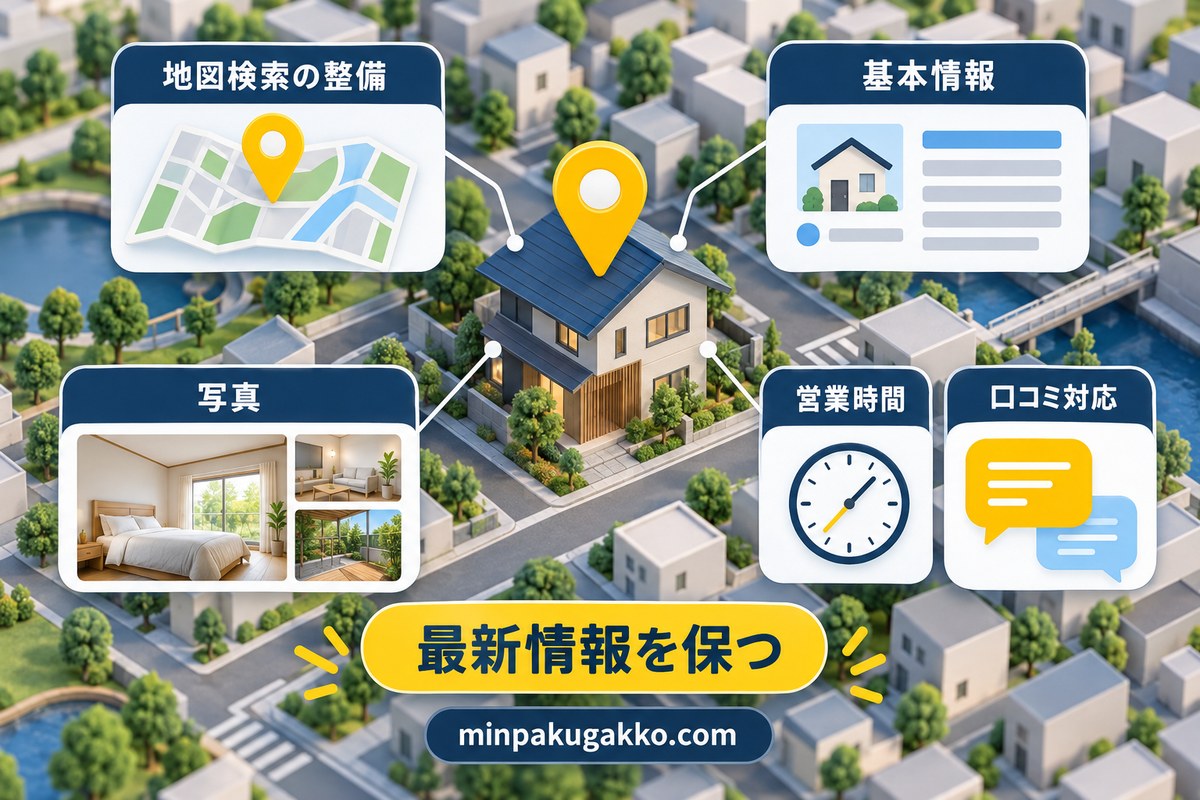 民泊の地図検索情報を整備し更新する図