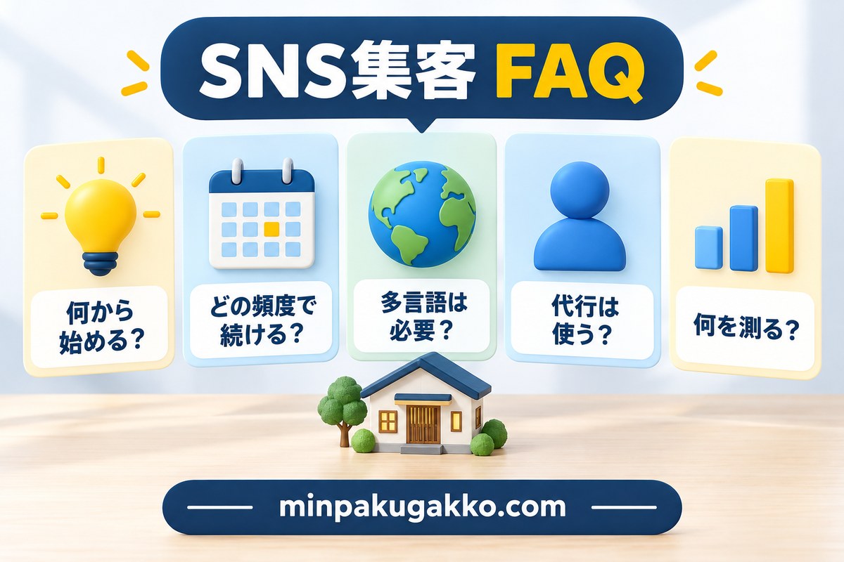 民泊SNS集客のよくある質問を整理した図